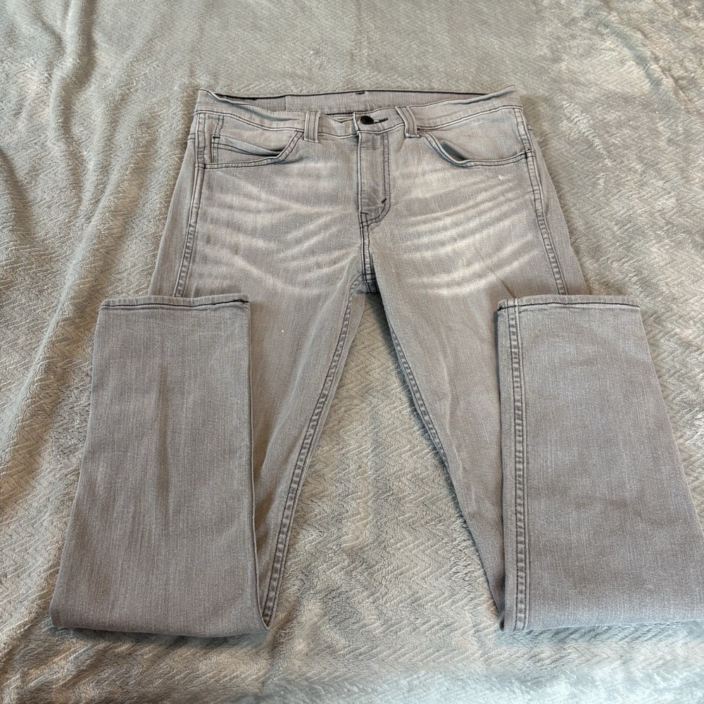 Levi's Slim Jeans Mens 32x30 Gray Premium Denim Stretch Distressed
